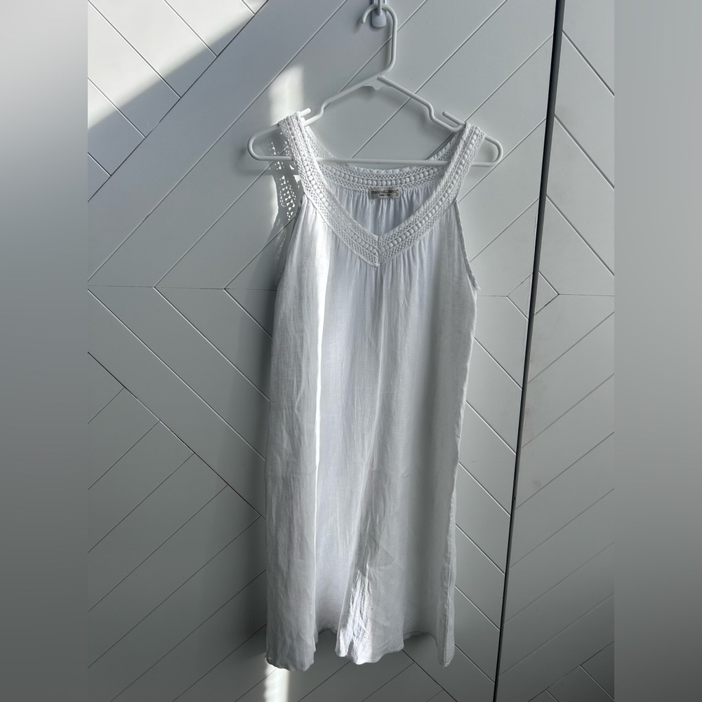 White Terzo Millennto Italian made 100% linen dress size small - Picture 2 of 7